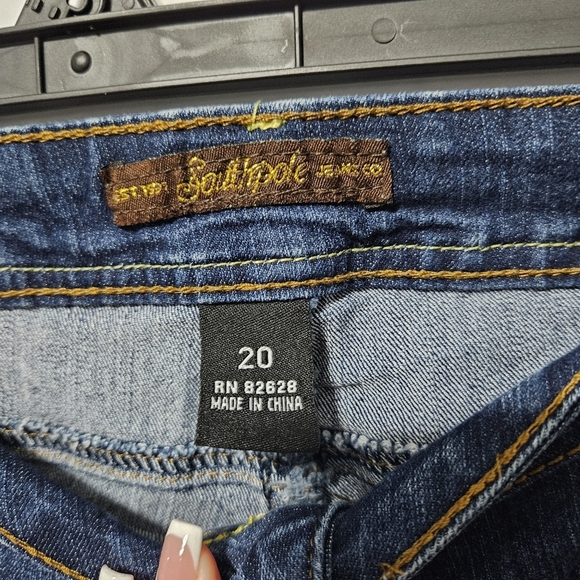 Southpole Sz 20 Vintage Women Blue Denim Embelleshed Boot Cut Jeans Y2K 90s - Picture 4 of 9